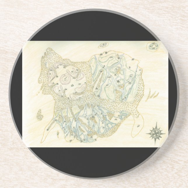 Posavasos Mapa de Trino sin etiquetar (Frente)