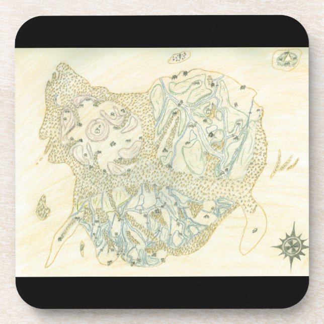 Posavasos Mapa de Trino sin etiquetar (Frente)