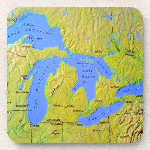Posavasos Mapa del diseño de Great Lakes