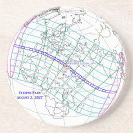 Posavasos Mapa del eclipse solar total de 2027