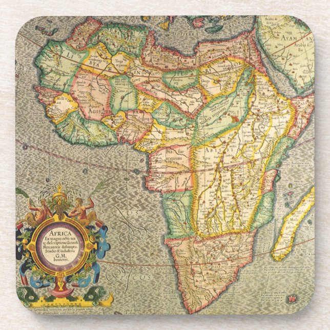 Posavasos Mapa del Mercador del Antiguo Mundo de África, 163 (Frente)