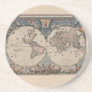 Posavasos Mapa del Mundo Antiguo: Arte de Cartografía Histór