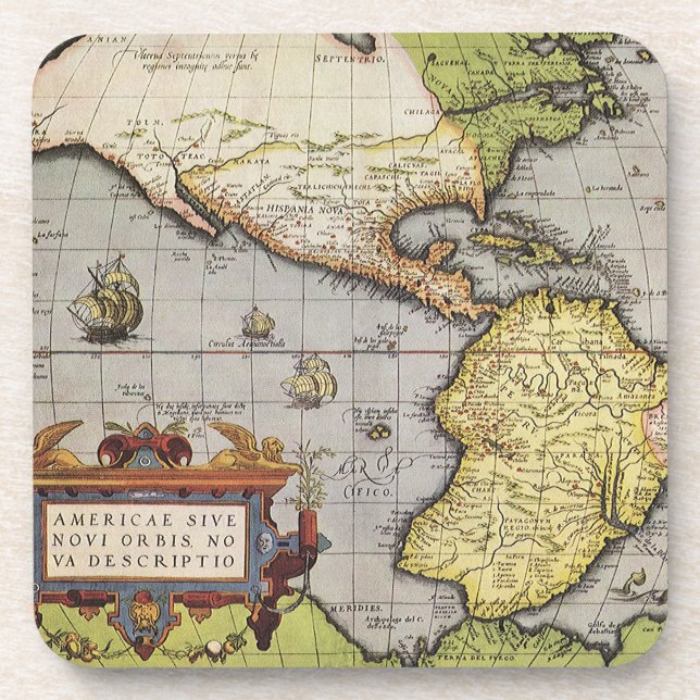 Posavasos Mapa del Mundo Antiguo de las Américas, 1570 (Frente)