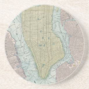 Posavasos Mapa del vintage de New York City (1901)