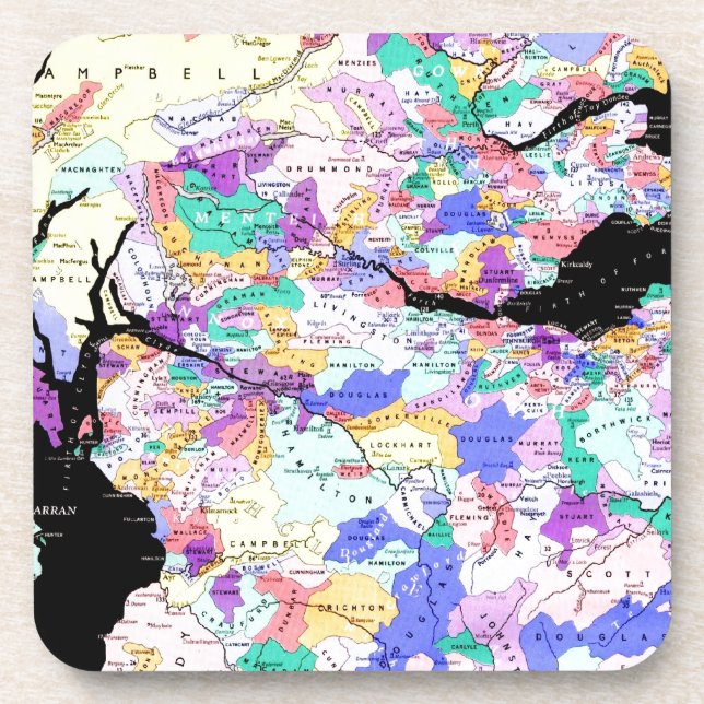 Posavasos Mapa escocés Foto de Clans escoceses (Frente)