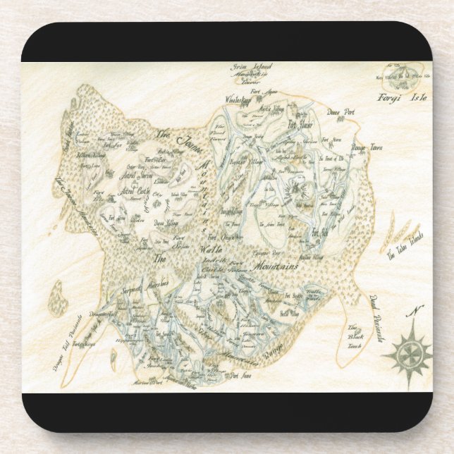 Posavasos Mapa etiquetado de Trino (Frente)