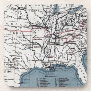 POSAVASOS MAPA: GUERRA CIVIL, 1861