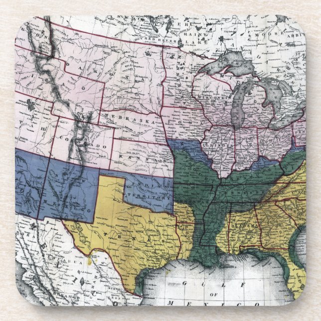 POSAVASOS MAPA: GUERRA CIVIL, 1864 (Frente)