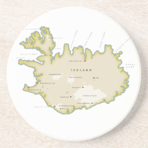 Posavasos Mapa ilustrado de Islandia Trivet