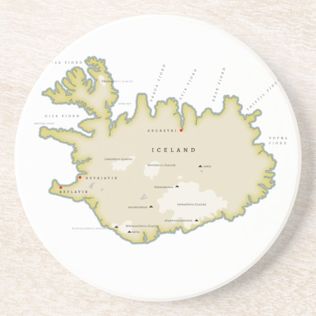 Posavasos Mapa ilustrado de Islandia Trivet (Frente)