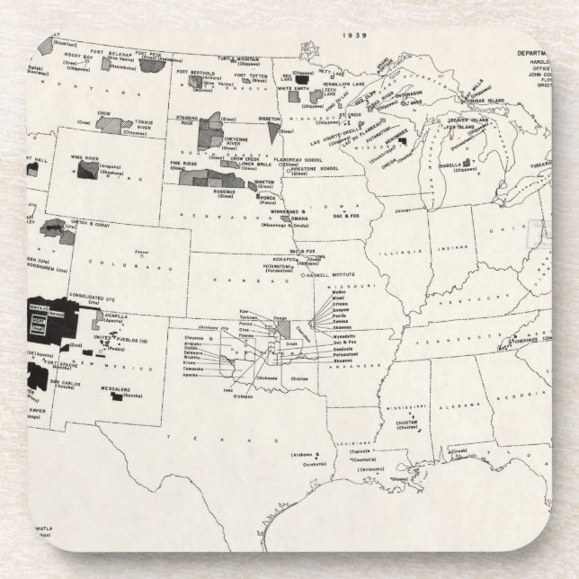 POSAVASOS MAPA: INDIOS AMERICANOS 2 (Frente)