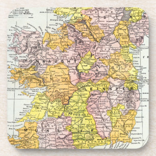 Posavasos MAPA: IRLANDA, c1890