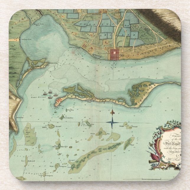 POSAVASOS MAPA: JAMAICA, 1756 (Frente)