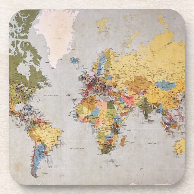 Posavasos mapa mundial (Frente)