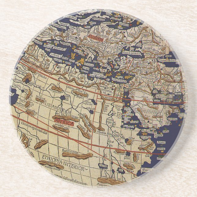 Posavasos Mapa Mundial de Antigüedades Ptolémicas, Johannes  (Frente)