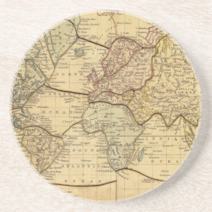 Posavasos Mapa mundial de la proyección de los comerciantes