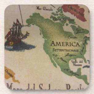 Posavasos Mapa Mundial - Estados Unidos