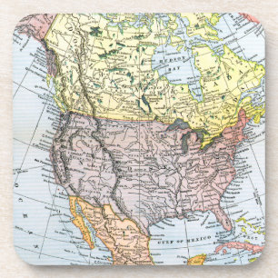 POSAVASOS MAPA: NORTEAMÉRICA, 1890