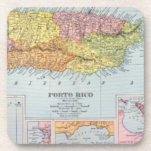 POSAVASOS MAPA: PUERTO RICO, 1900