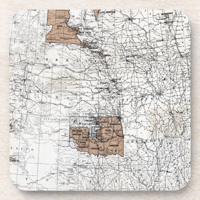 POSAVASOS MAPA: RESERVAS, 1888 (Frente)