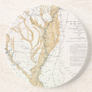 POSAVASOS MAPA: RÍO MISISIPI, 1861