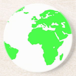 Posavasos Mapa Verde del Mundo Blanco