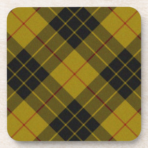 Posavasos Maquillaje tartán amarillo chapa