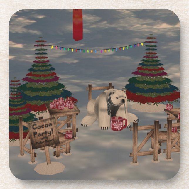 Posavasos Máquinas De Oso Polar (Frente)