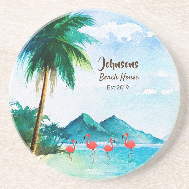 Posavasos Mar de Agua Verde Azul Tropical (Frente)