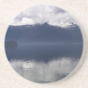 Posavasos Mar de Alaska brumoso en tonos azules