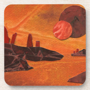 Posavasos "Mar de Fuego" de Ciencia Ficción doble sol, mundo