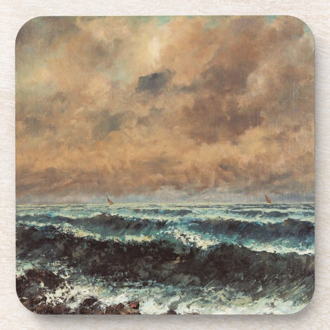 Posavasos Mar de Otoño - Gustave Courbet (Frente)