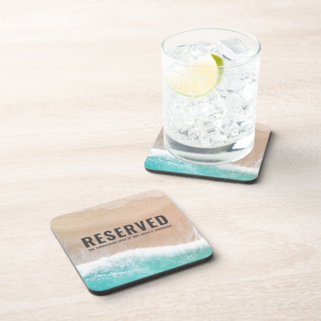 Posavasos Mar reservado y arena regalo de vacaciones de vera (Lado Derecho)