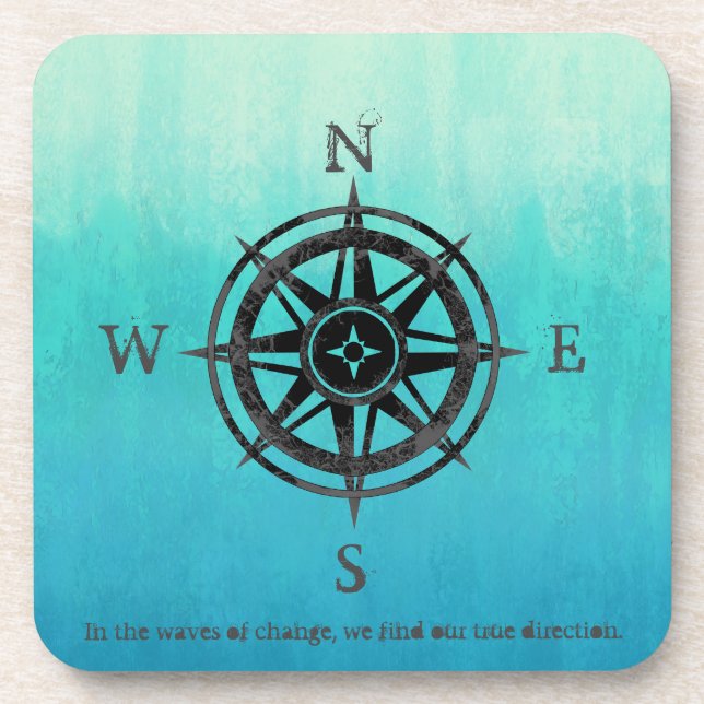 Posavasos Mar verde azulado de Ombre (Frente)