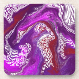 Posavasos Marble marble marble, arte de fluidos morados