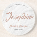 Posavasos Marble Nombres personalizados Boda Colocar tarjeta<br><div class="desc">Aumente la configuración de su mesa boda con estos exquisitos "Marble Personalized Names Boda Place Cards Coasters": 🥂 Tarjetas de Lugar Únicas: Transforme cada montaña rusa en una tarjeta de lugar personalizada para sus huéspedes, añadiendo un toque único a su decoración boda. 📅 Detalles de la boda personalizada: Personalice con...</div>