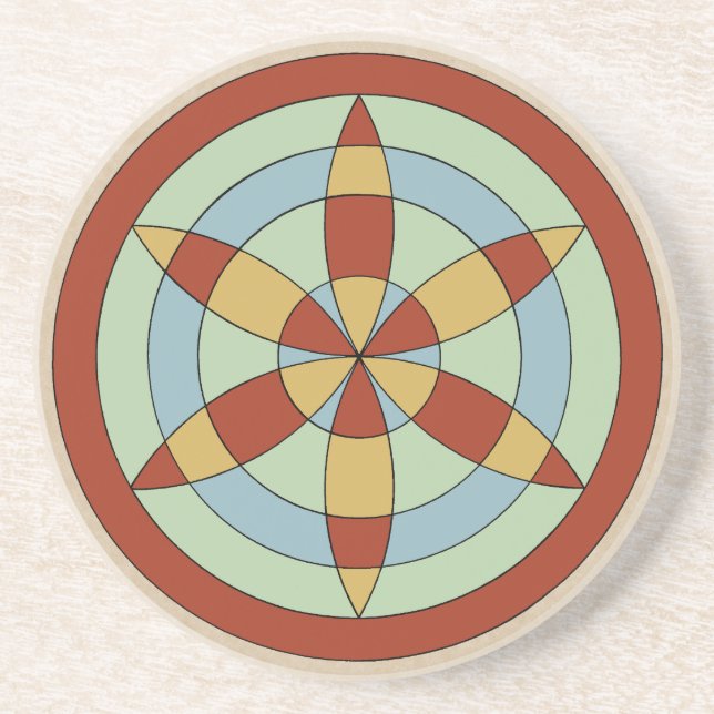 Posavasos Marca de bruja Suffolk Hexafoil (Rueda de marea) (Frente)