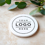 Posavasos Marca de logotipo comercial de Personalizado blanc<br><div class="desc">Una montaña rusa profesional de marca personalizado para su negocio incluye su imagen de diseño de logotipo impresa en una montaña rusa de piedra arenisca. Simplemente agregue su logotipo en lugar de la imagen de marcador de posición negro. También podría añadirse a través del personalizar otro texto, como un eslogan...</div>