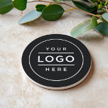 Posavasos Marca de logotipo comercial de Personalizado negro<br><div class="desc">Una montaña rusa profesional de marca personalizado para su negocio incluye su imagen de diseño de logotipo impresa en una montaña rusa de piedra arenisca. Simplemente agregue su logotipo en lugar de la imagen de marcador de posición blanco. También podría añadirse a través del personalizar otro texto, como un eslogan...</div>