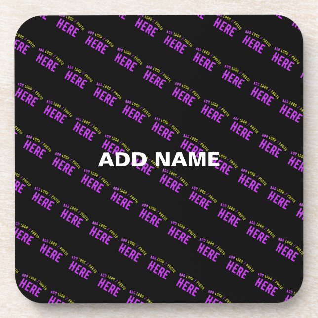 POSAVASOS MARCA VERIFICADA NEGRA DE PERSONALIZABLE MODERNO E (Frente)