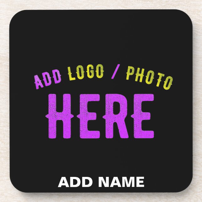 POSAVASOS MARCA VERIFICADA NEGRA DE PERSONALIZABLE MODERNO E (Frente)