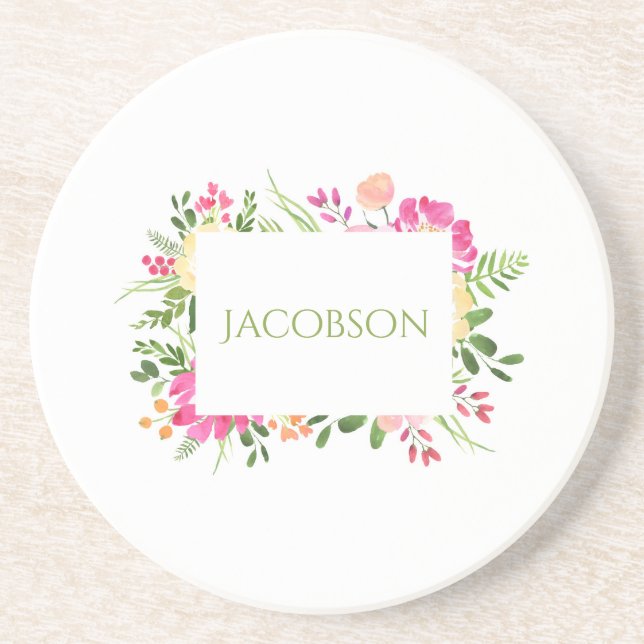 Posavasos Marco de primavera: escayola de piedra arenisca Pe (Frente)