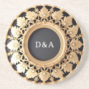 Posavasos Marco Decorativo Circular Dorado Ornate