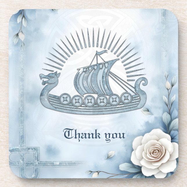 Posavasos Marco floral con rosas y diseño celta. (Frente)