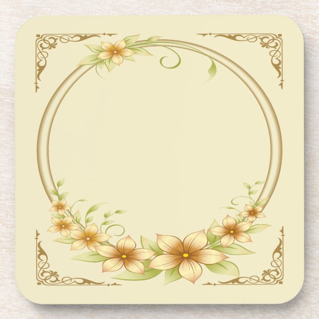 Posavasos Marco floral vintage (Frente)