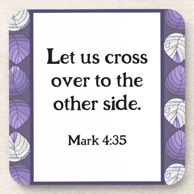 Posavasos Marcos 4:35 Cabeza de pescado sale de Lilac (Frente)