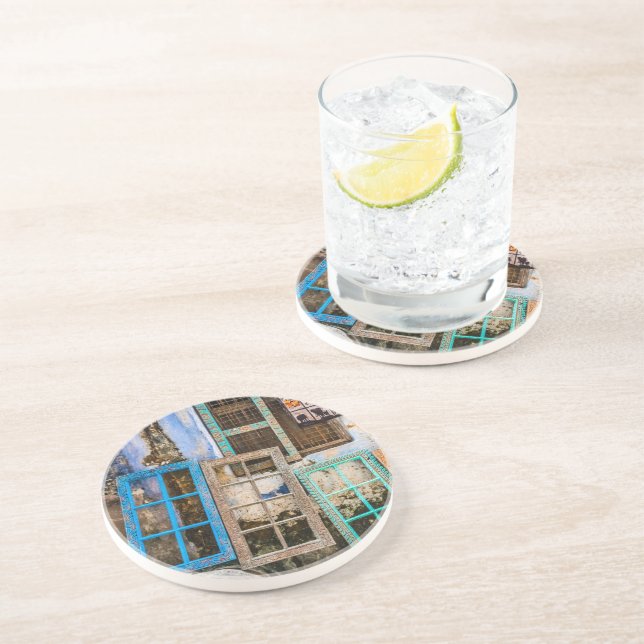 Posavasos Marcos de ventana coloridos (Lado)