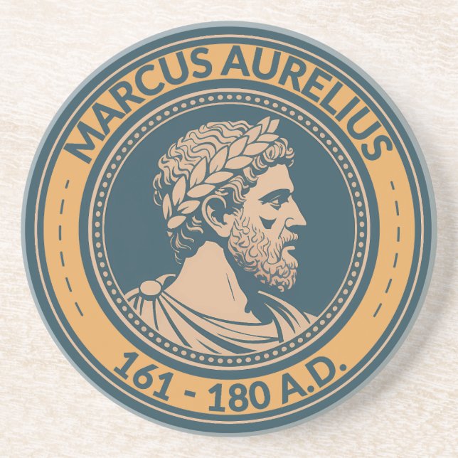 Posavasos Marcus Aurelius Roman Emperor Illustration Badge (Frente)