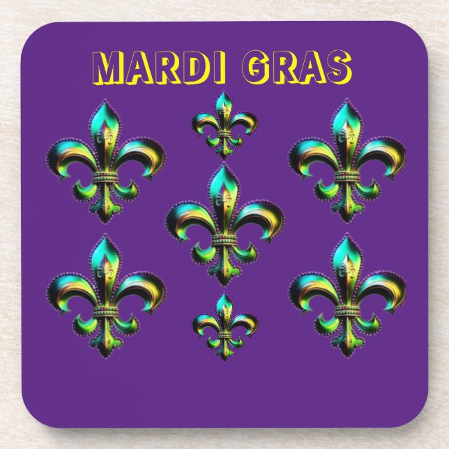 Posavasos Mardi Gras Fleur De Lis (Frente)