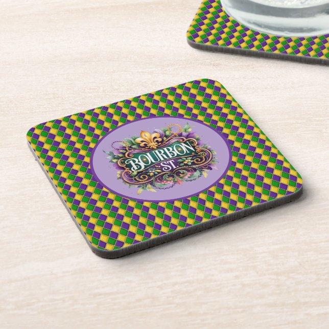 Posavasos Mardi Gras Hard Plastic Coaster (Lado Izquierdo)
